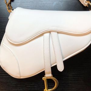 White Dior Saddle Bag